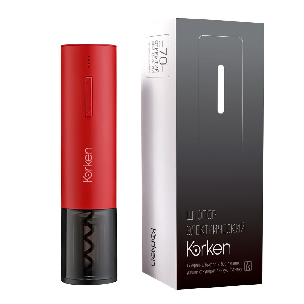 Электрический штопор Korken X, красный / Миниатюра WWW (1000)