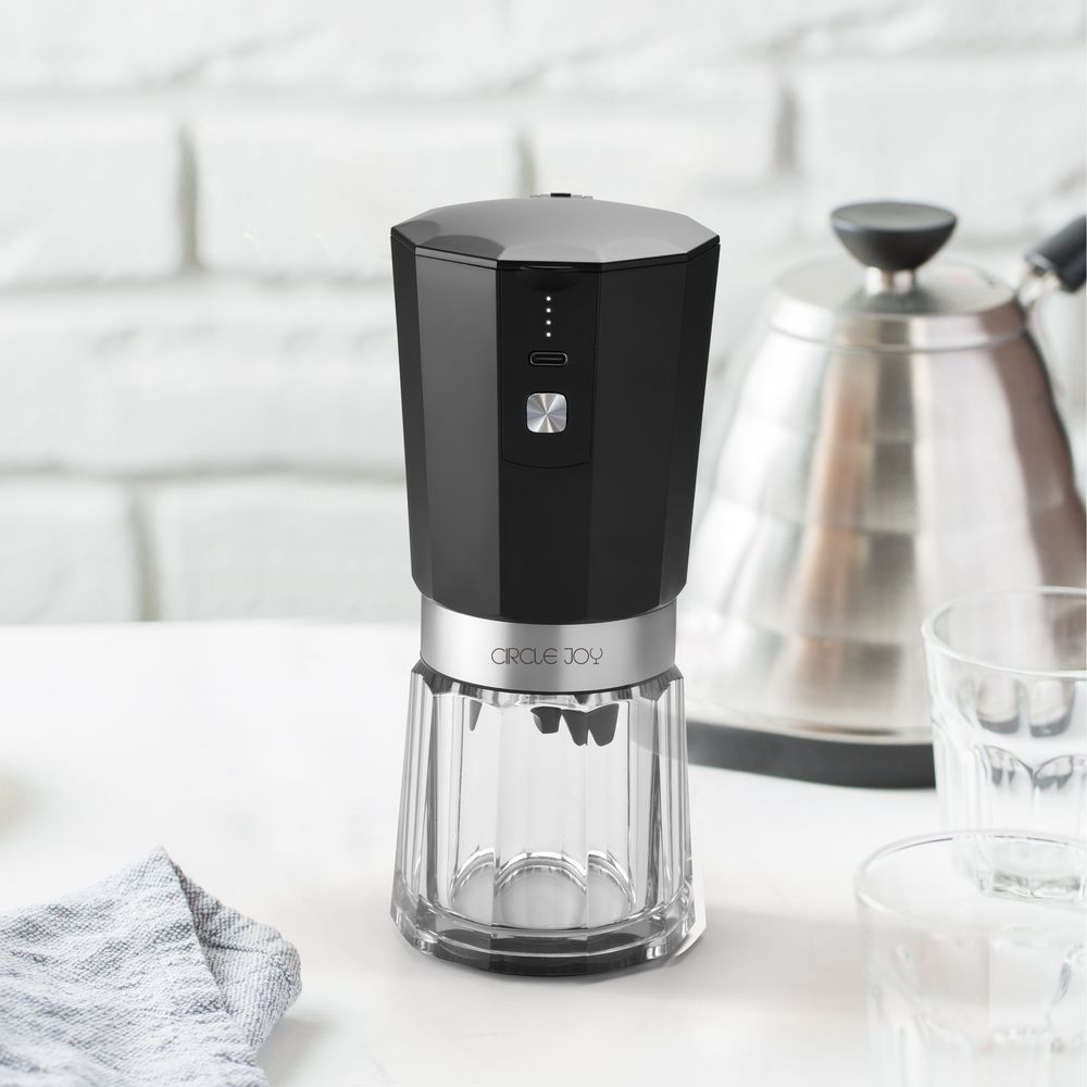 Портативная кофемолка Electric Coffee Grinder, черная с серебристым / Миниатюра WWW (1000)