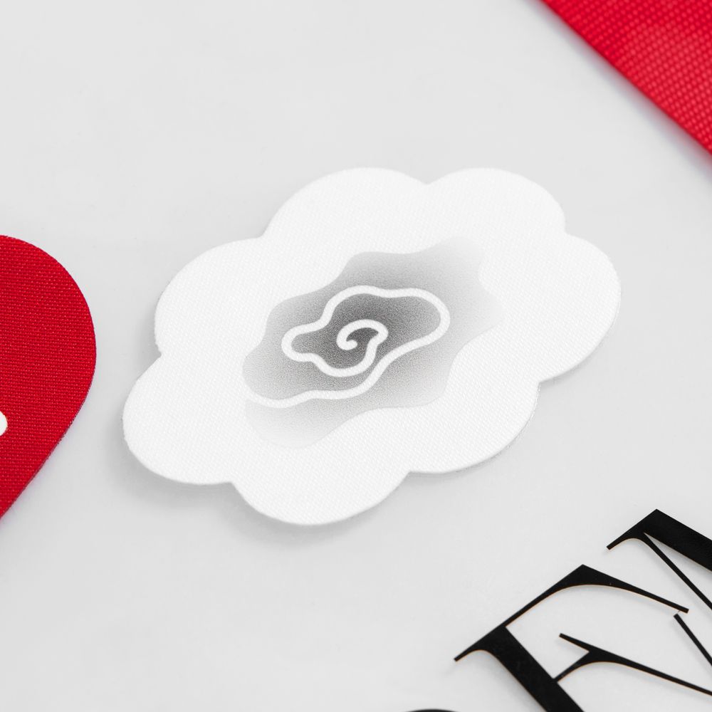 Наклейка тканевая Lunga Calum, L, белая / Миниатюра нанесения (1000)