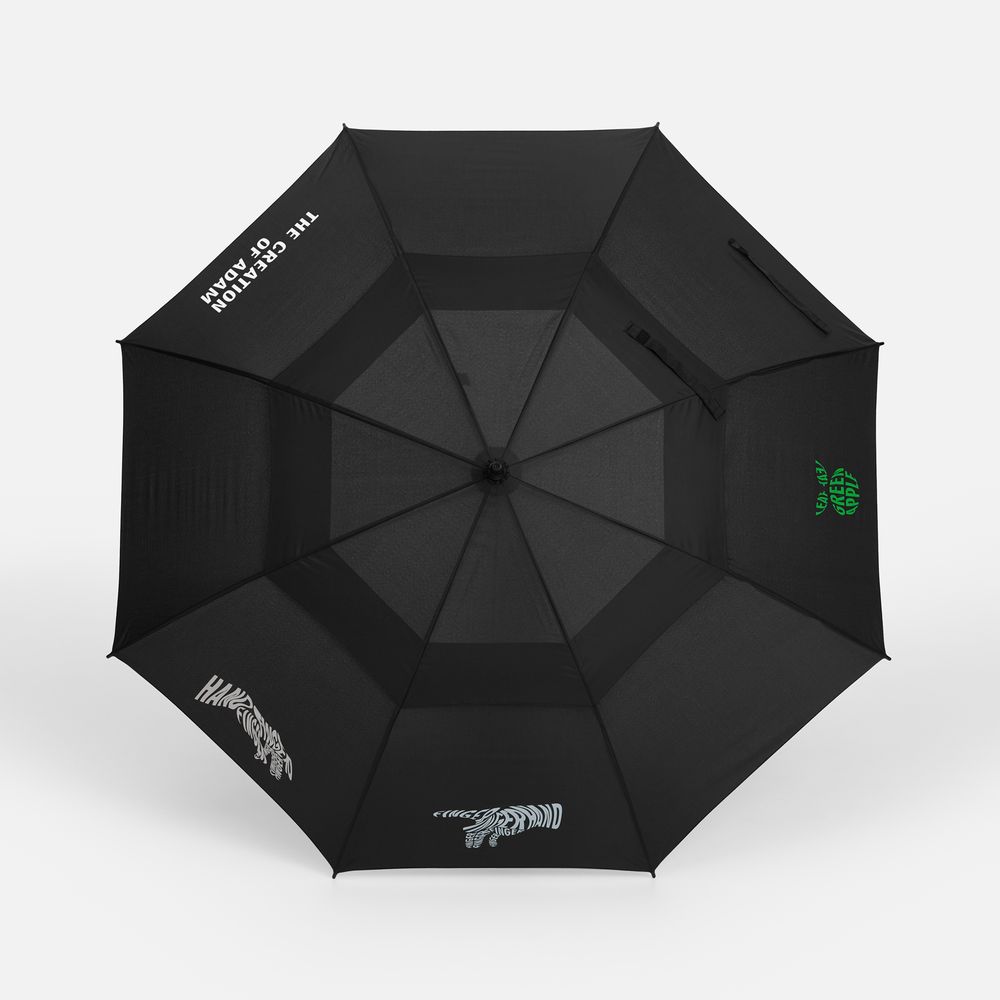 Зонт-трость Dome Double, черный / Миниатюра нанесения (1000)