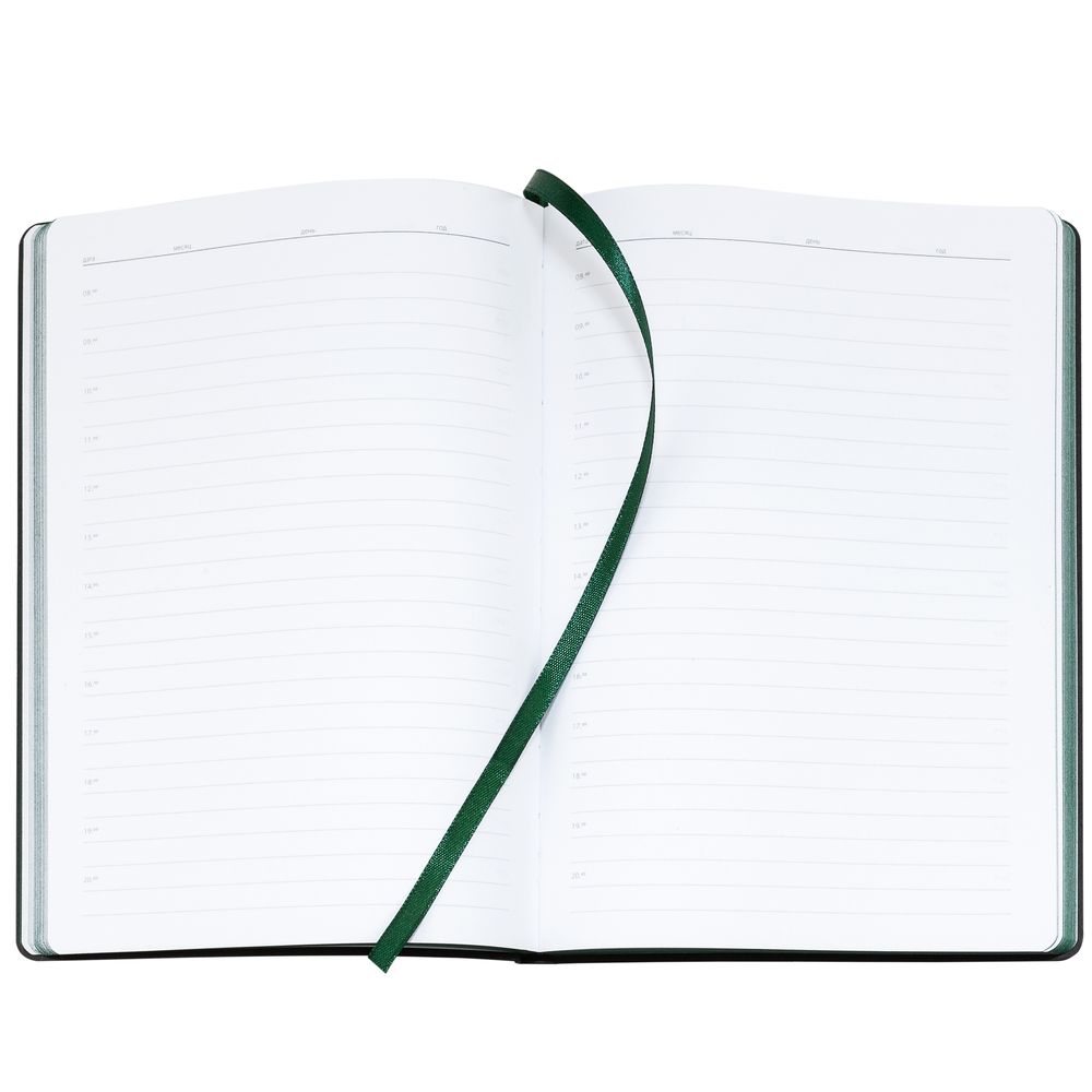 Ежедневник Bookmark, недатированный, черный с зеленым / Миниатюра WWW (1000)