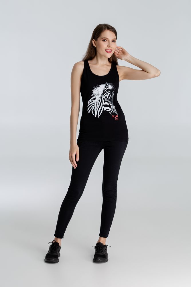 Майка женская «Арт-рокстар. Kiss Me», черная / Миниатюра WWW (1000)