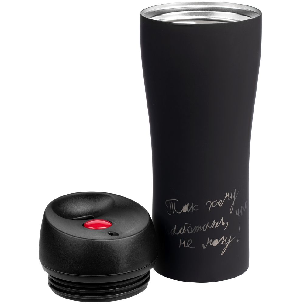 Термостакан «Так хочу работать», вакуумный, герметичный, черный / Миниатюра WWW (1000)