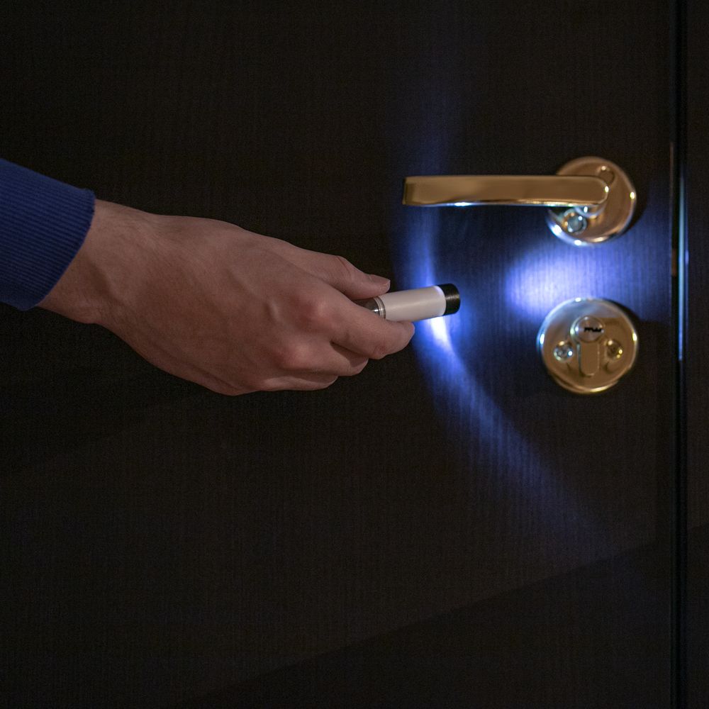 Брелок-фонарик Lantern Ray, белый с черным / Миниатюра WWW (1000)