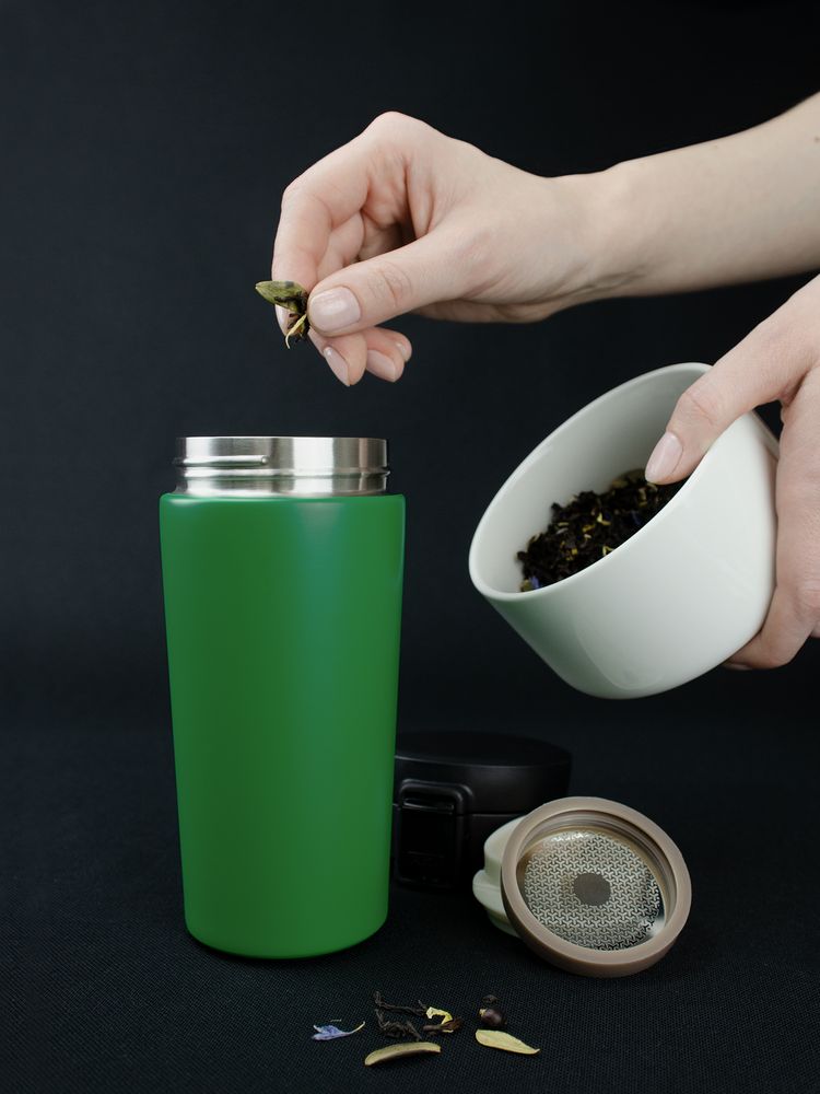 Термостакан с ситечком No Leak Infuser, зеленый / Миниатюра WWW (1000)