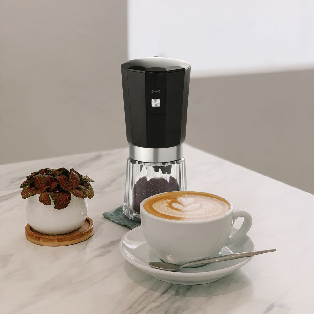 Портативная кофемолка Electric Coffee Grinder, черная с серебристым / Миниатюра WWW (1000)