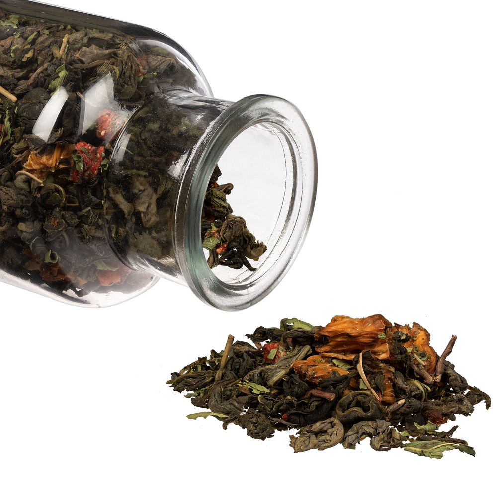 Чай «Сокочай», мини, зеленый с соком ананаса, с кусочками ананаса, клубникой и мятой / Миниатюра WWW (1000)