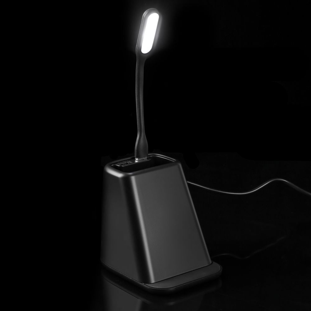 Настольный органайзер с зарядкой, лампой и вентилятором powerTower, черный / Миниатюра WWW (1000)