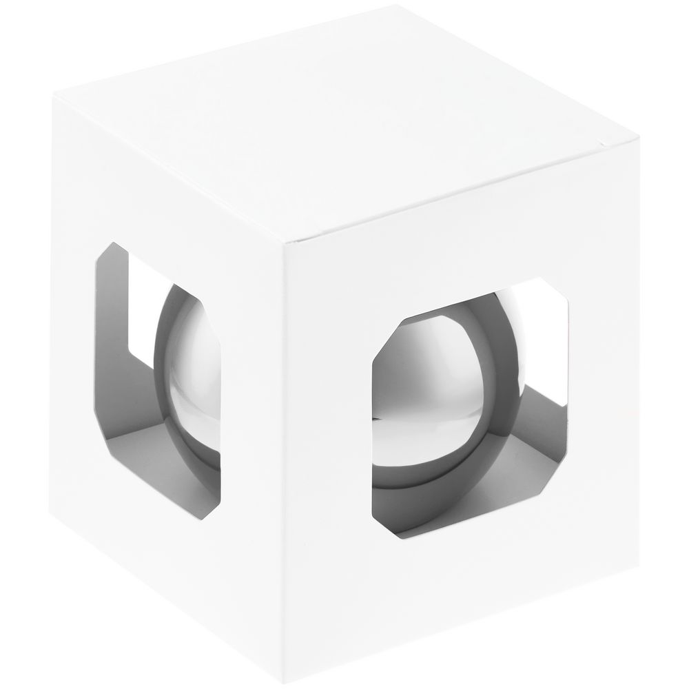 Оформительский шар Finery, 8 см, глянцевый серебристый / Миниатюра WWW (1000)