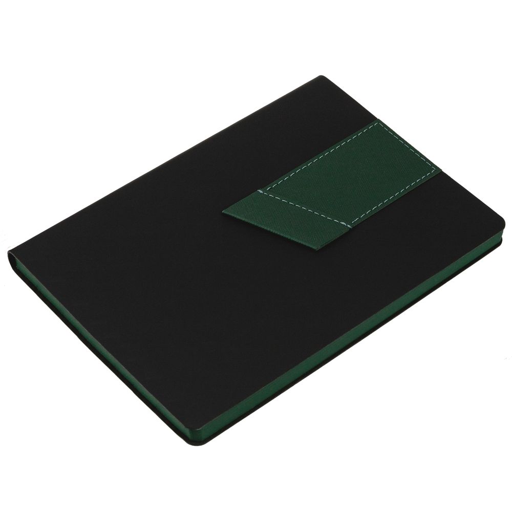 Ежедневник Bookmark, недатированный, черный с зеленым / Миниатюра WWW (1000)