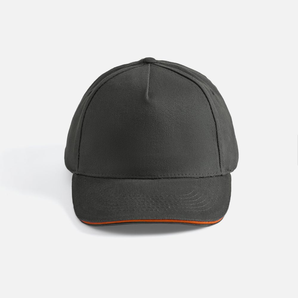 Бейсболка Long Beach, серая с оранжевым / Миниатюра WWW (1000)