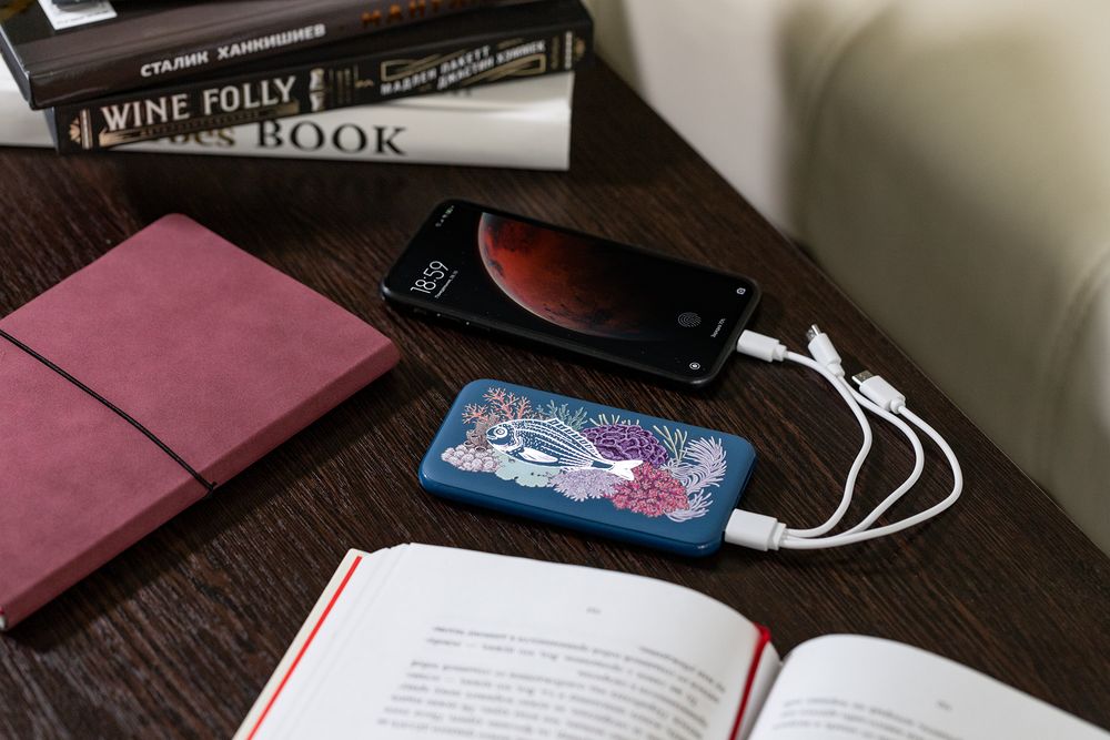 Аккумулятор с подсветкой markBright Town, 5000 мАч, синий / Миниатюра WWW (1000)