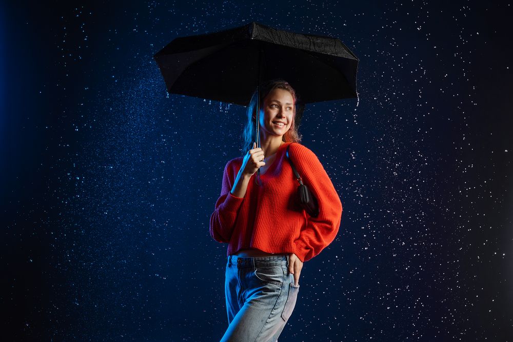 Зонт складной Color Action, в кейсе, черный / Миниатюра WWW (1000)