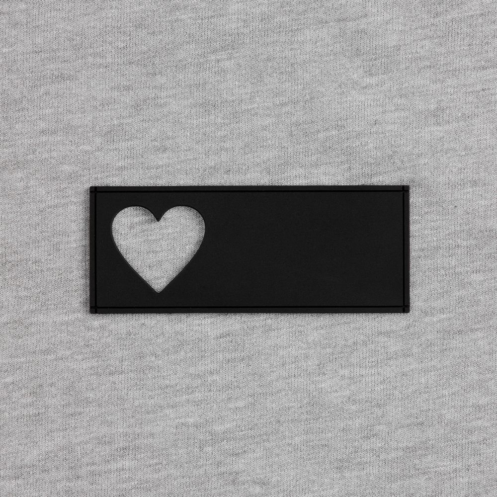 Лейбл из ПВХ с вырезом «Сердце», черный / Миниатюра WWW (1000)