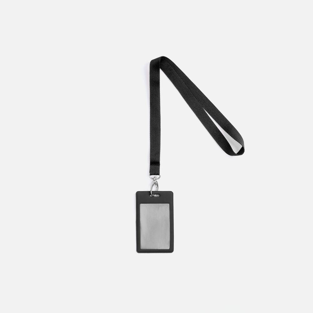 Лента для бейджа Pin, черная / Миниатюра WWW (1000)