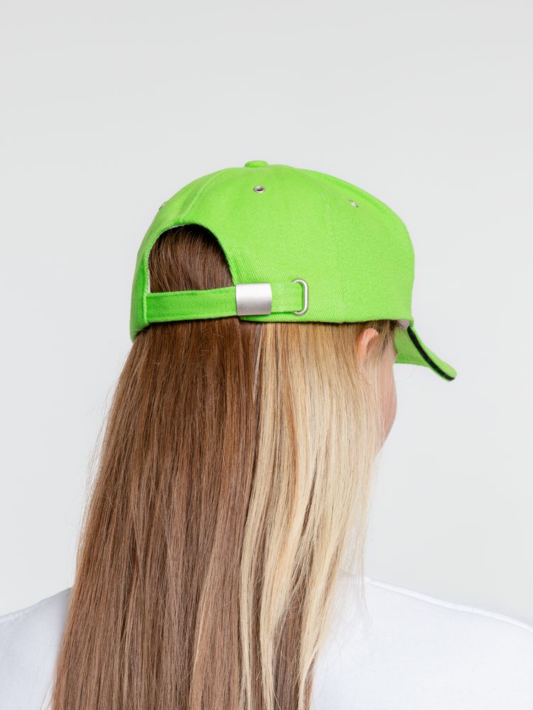 Бейсболка Classic, зеленое яблоко с черным кантом / Миниатюра WWW (1000)