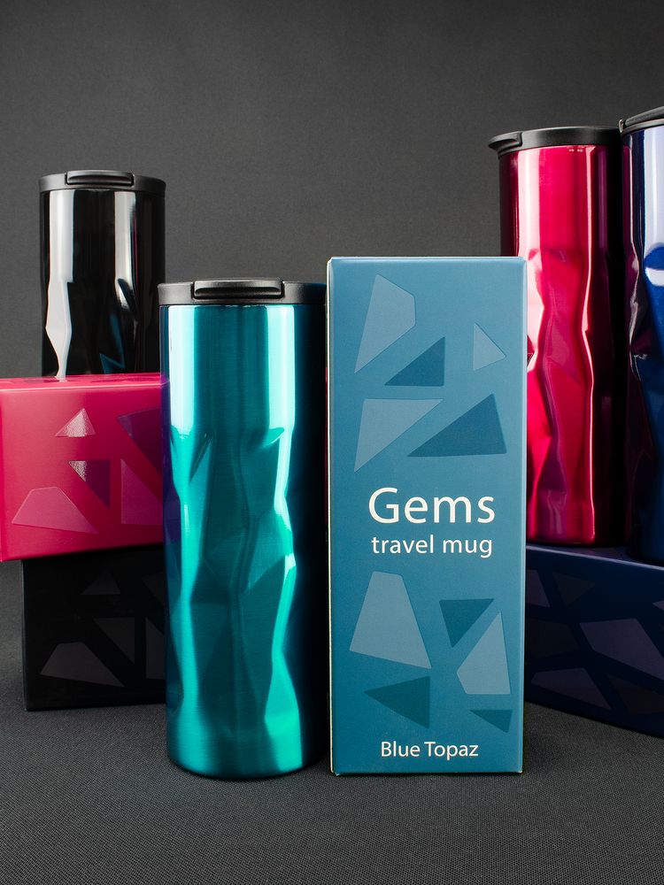 Термостакан Gems Black Morion, черный морион / Миниатюра WWW (1000)