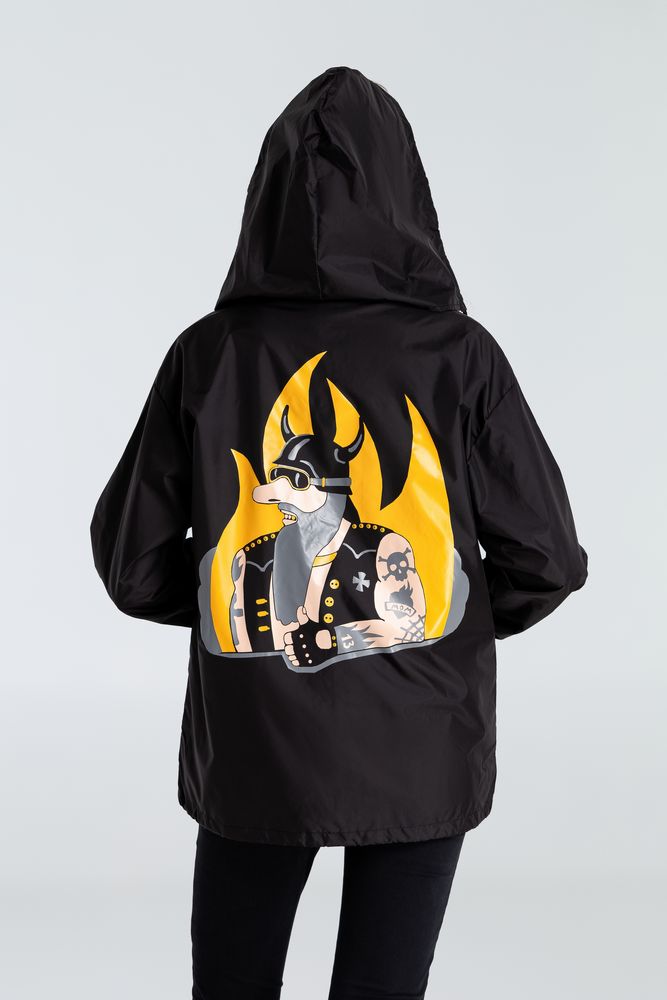 Ветровка «Живите двухколесно», ver. 2, черная / Миниатюра WWW (1000)