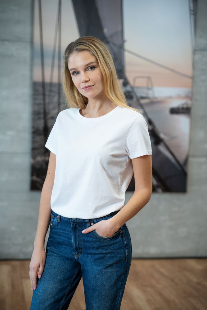 Футболка женская Ladies American U, темно-синяя / Миниатюра WWW (1000)