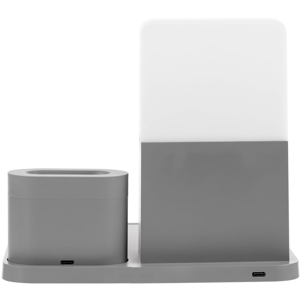 Зарядная станция с часами и подсветкой Large Charge, серая / Миниатюра WWW (1000)