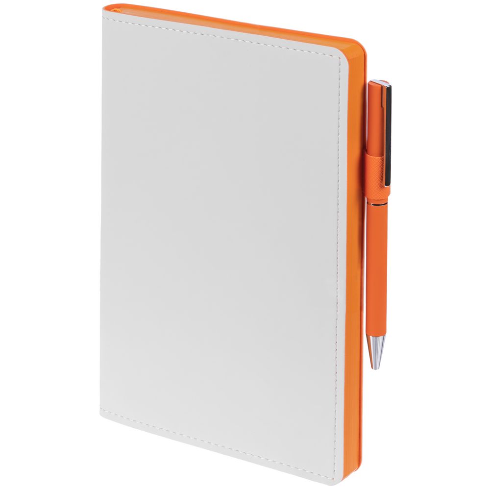 Ежедневник White Shall, недатированный, белый с оранжевым / Миниатюра WWW (1000)