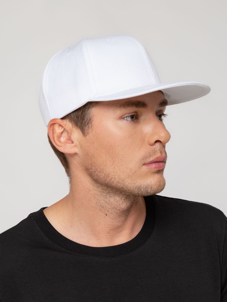 Бейсболка Snapback с прямым козырьком, белая / Миниатюра WWW (1000)