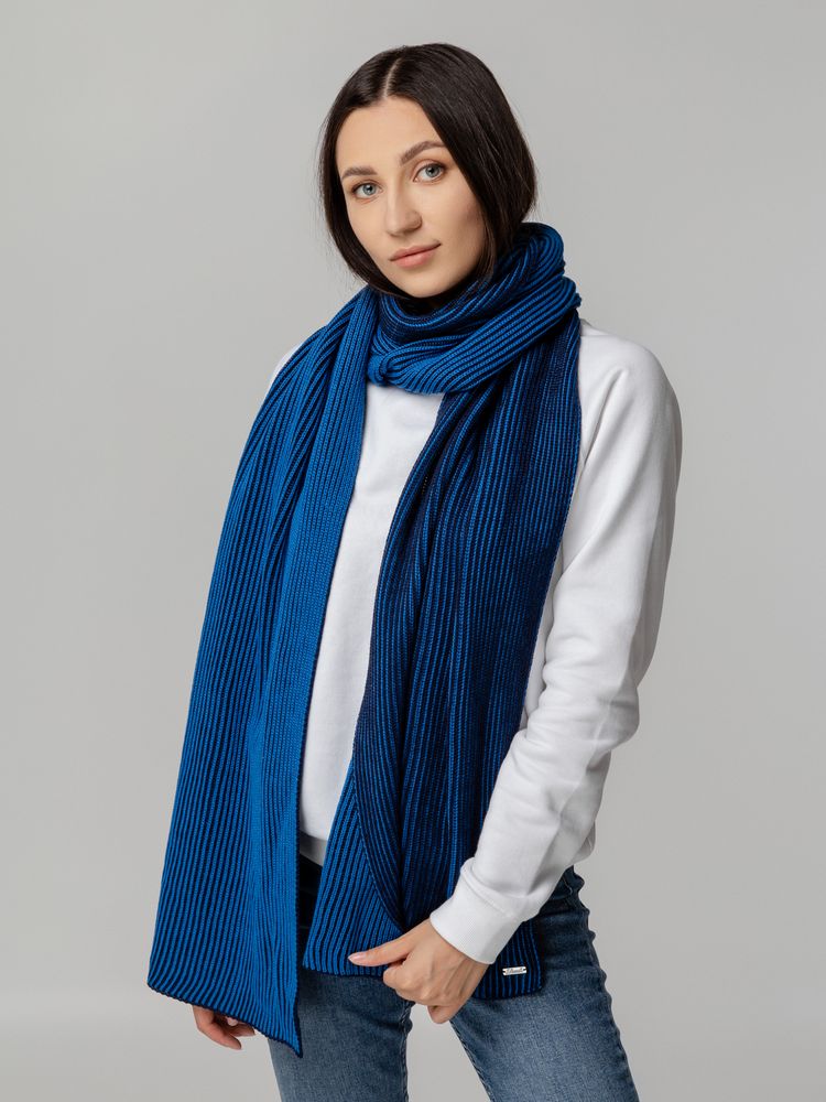 Шарф Nobilis, темно-синий с синим / Миниатюра WWW (1000)