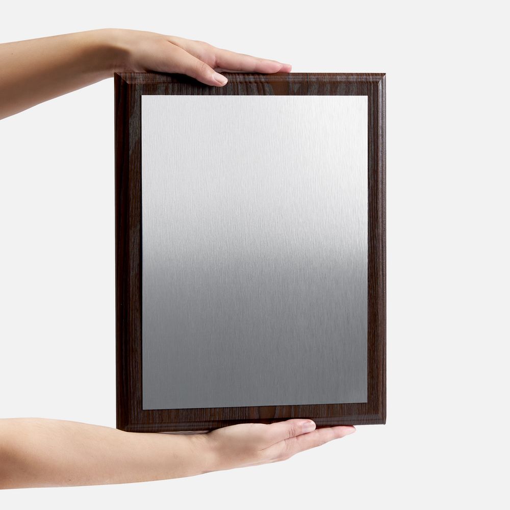 Плакетка Plaque XL, венге с серебристой пластиной / Миниатюра WWW (1000)