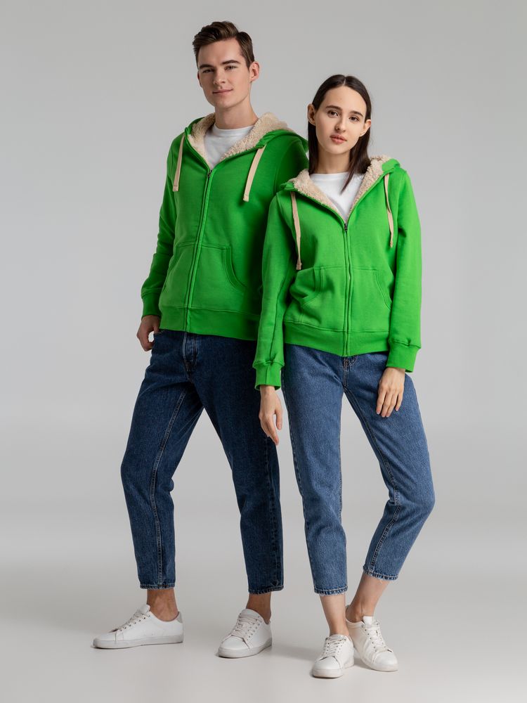 Толстовка унисекс на молнии Sherpa 280, ярко-зеленая / Миниатюра WWW (1000)