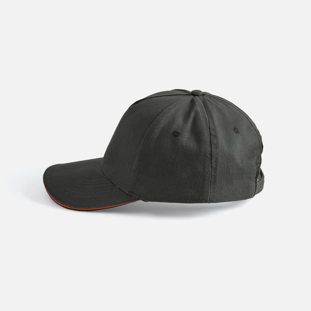 Бейсболка Long Beach, серая с оранжевым / Миниатюра WWW (1000)