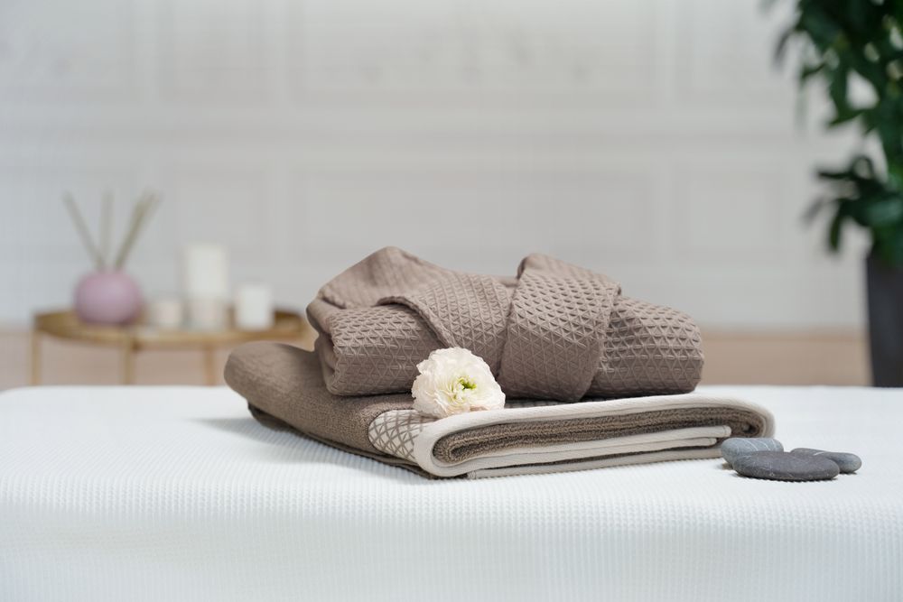 Полотенце Hamam, бежевое / Миниатюра WWW (1000)