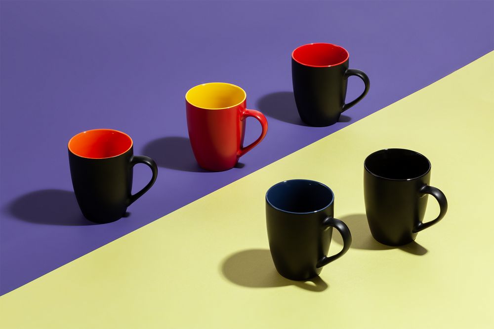 Кружка Bright Tulip, матовая, черная с оранжевым / Миниатюра WWW (1000)