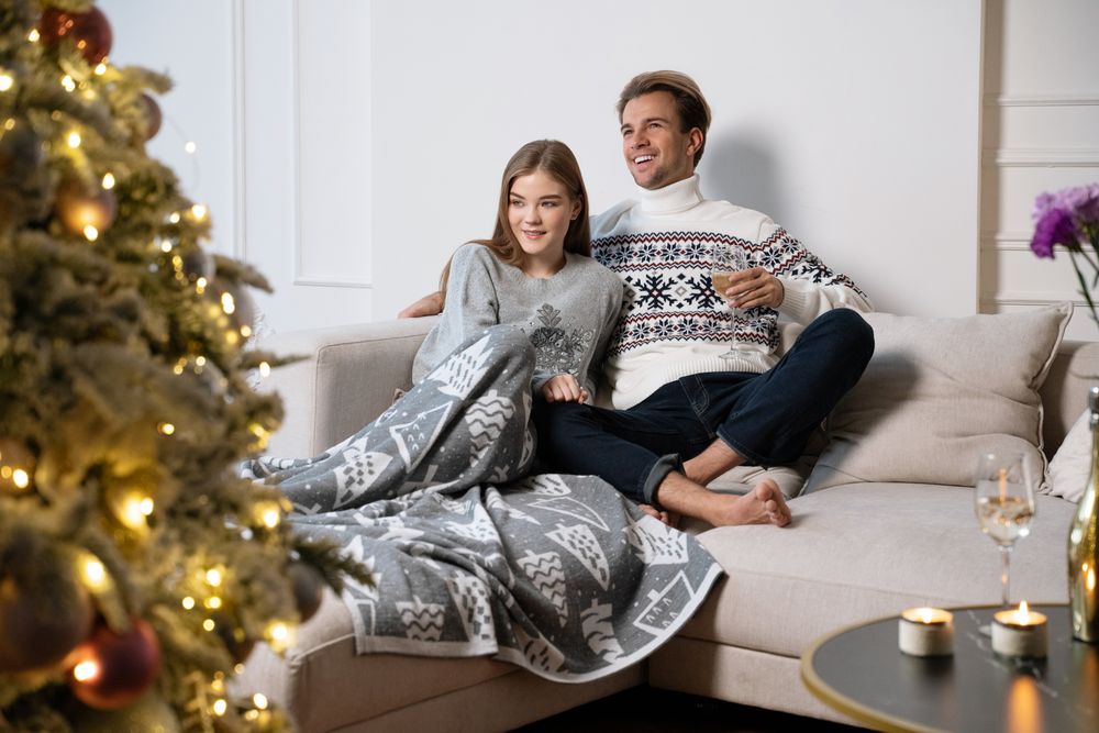 Плед «Елки», серый / Миниатюра WWW (1000)