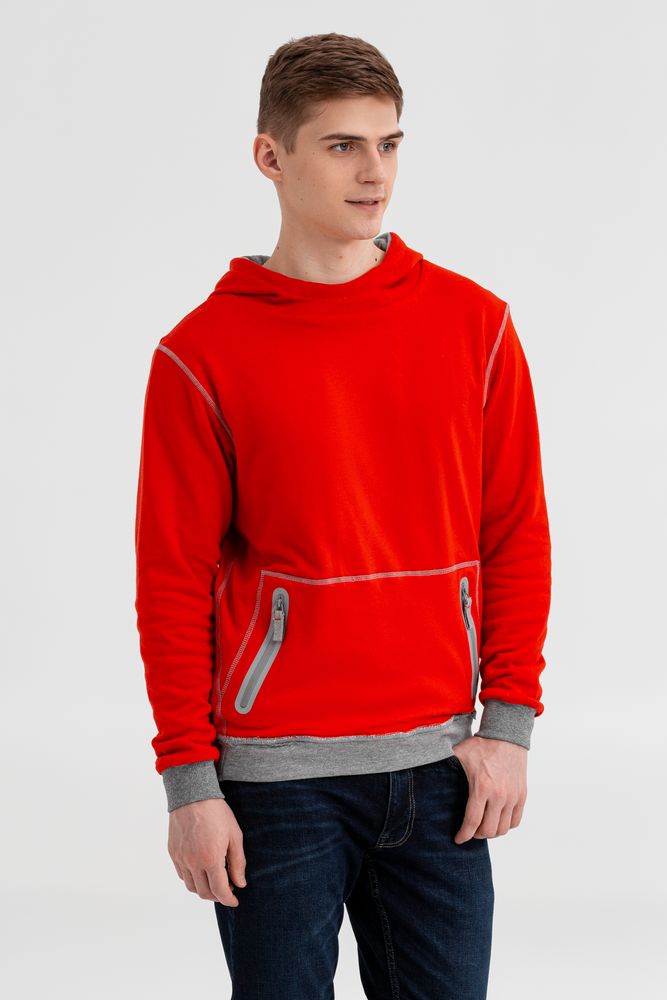 Двусторонняя толстовка Revers, серая с красным / Миниатюра WWW (1000)