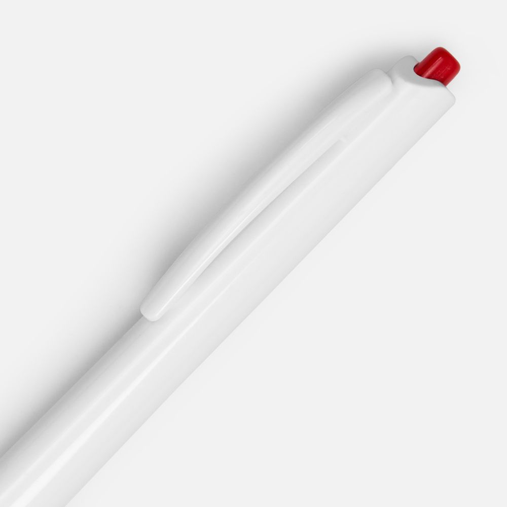 Ручка шариковая Tick, белая с красным / Миниатюра WWW (1000)