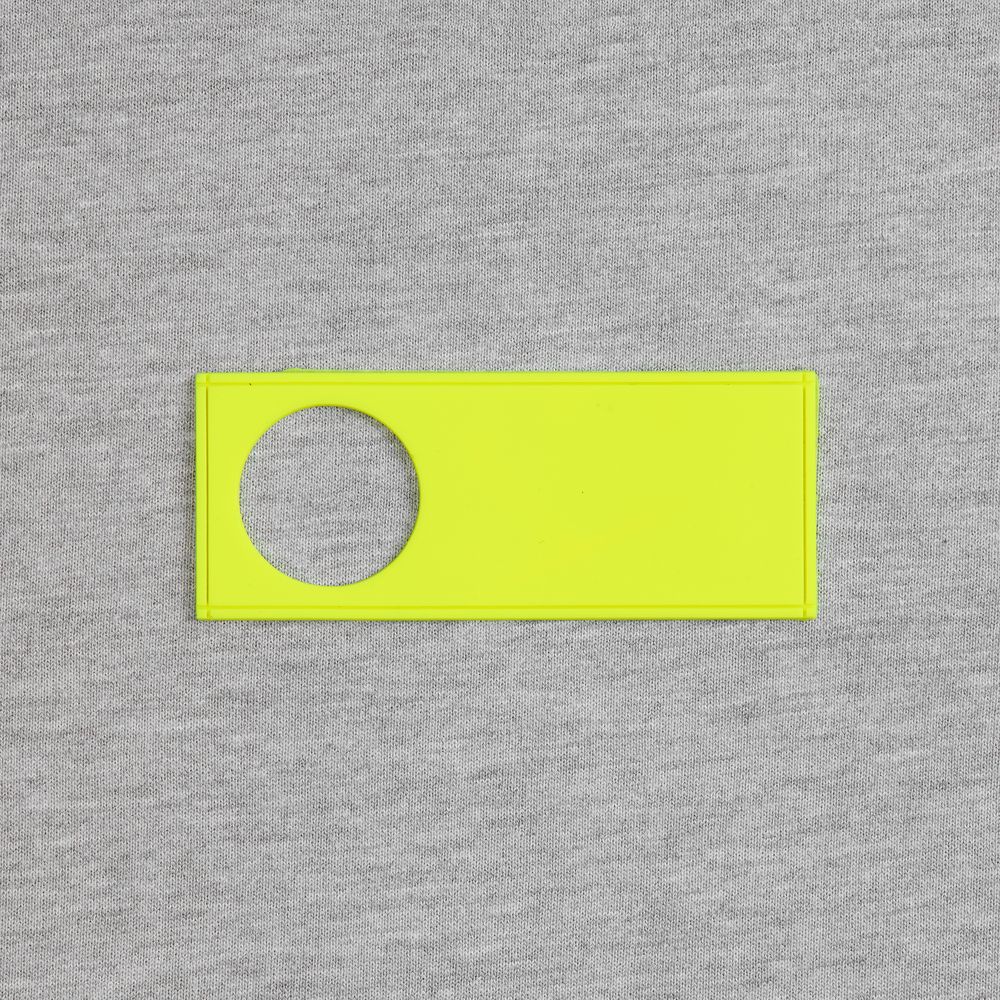 Лейбл из ПВХ с вырезом «Круг», желтый неон / Миниатюра WWW (1000)