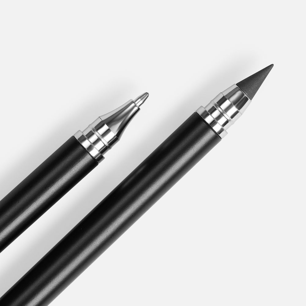 Ручка шариковая и вечный карандаш Diptych, черная / Миниатюра WWW (1000)