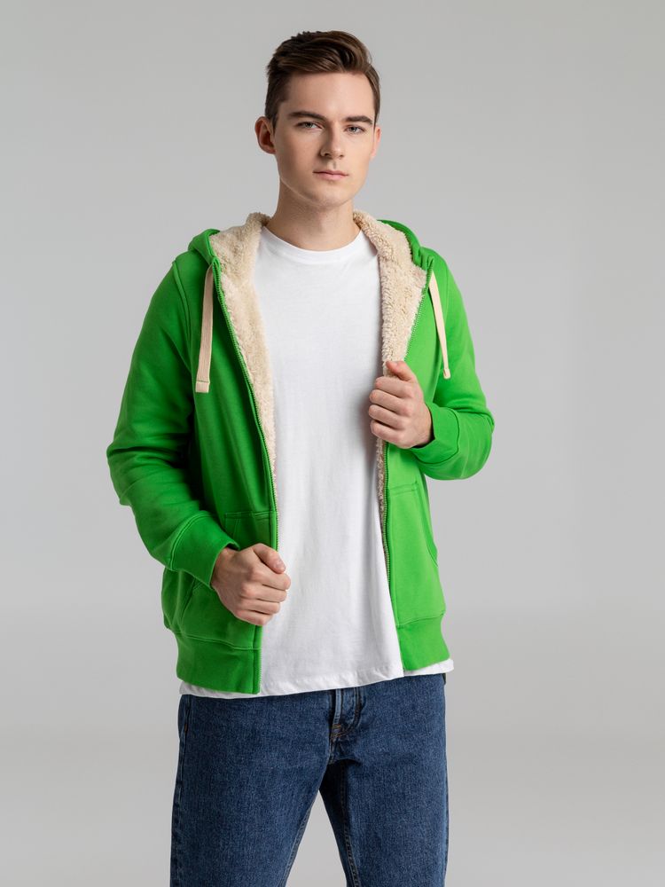 Толстовка унисекс на молнии Sherpa 280, ярко-зеленая / Миниатюра WWW (1000)