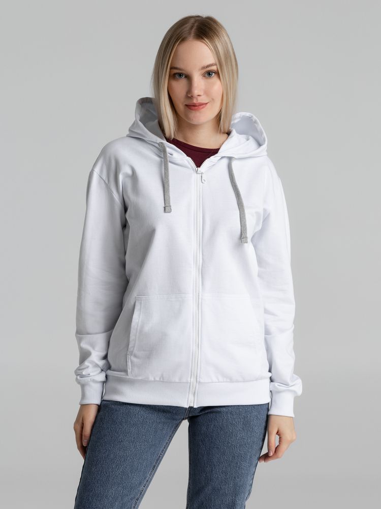 Толстовка на молнии с капюшоном Unit Siverga, белая / Миниатюра WWW (1000)