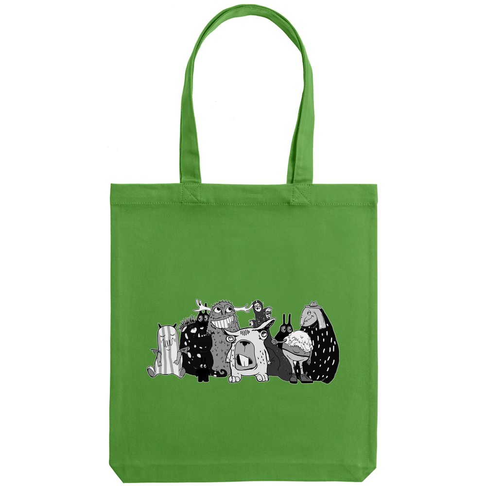 Холщовая сумка «Все мы немного монстры», ярко-зеленая / Миниатюра WWW (1000)