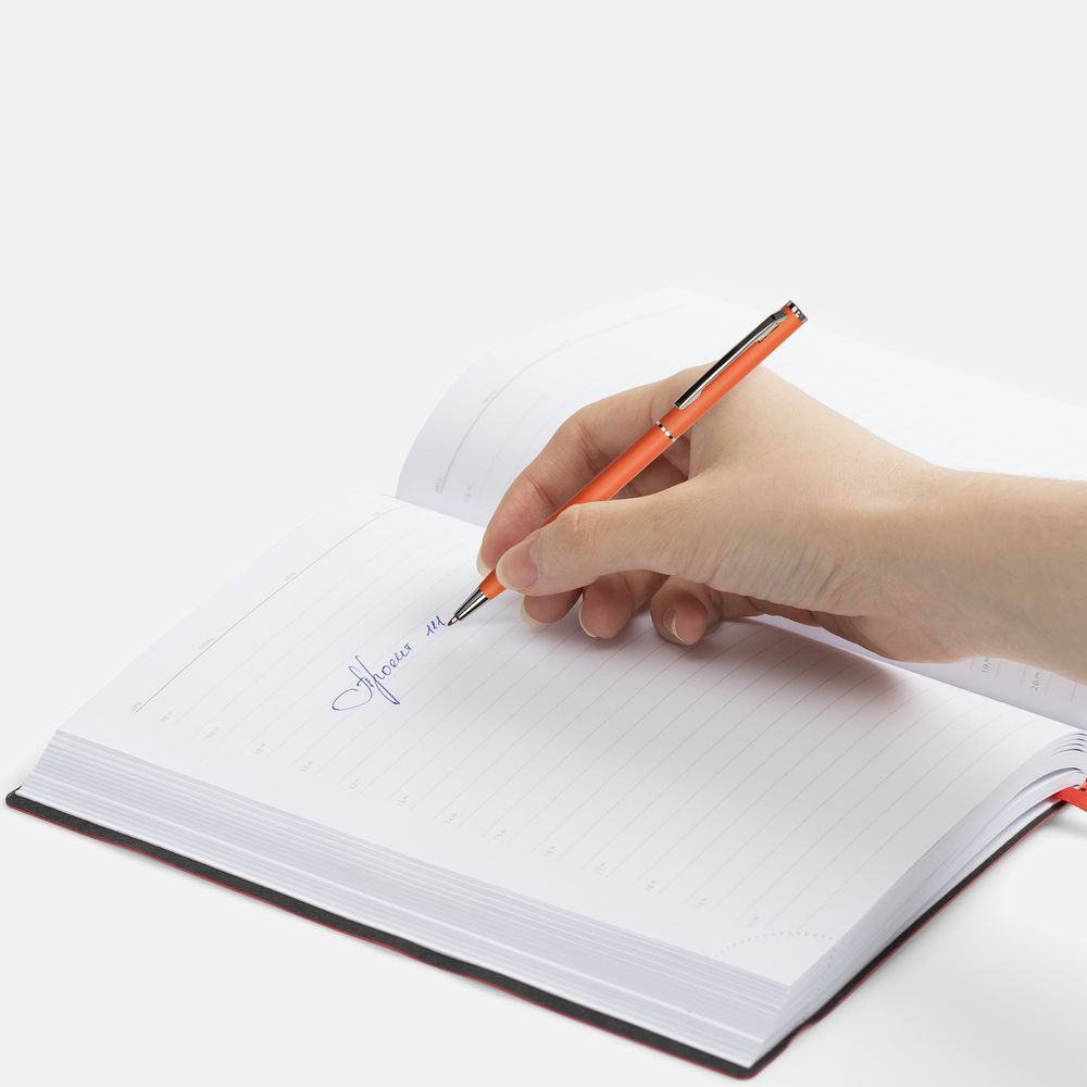 Ручка шариковая Hotel Chrome, ver.2, матовая оранжевая / Миниатюра WWW (1000)