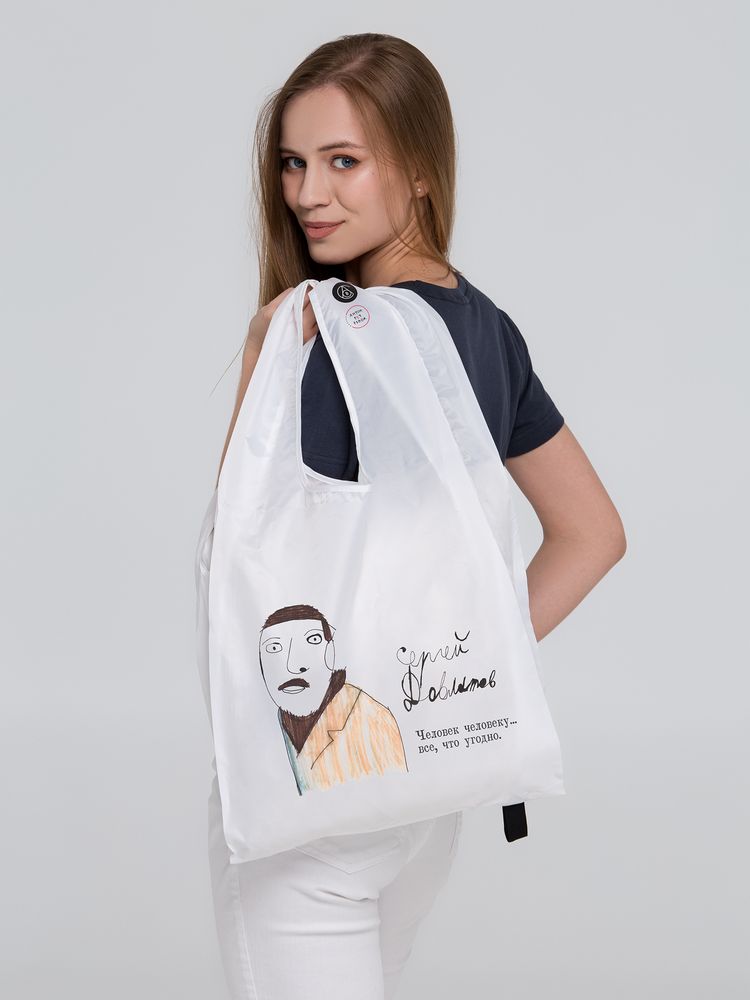 Складная сумка для покупок «Довлатов», белая / Миниатюра WWW (1000)
