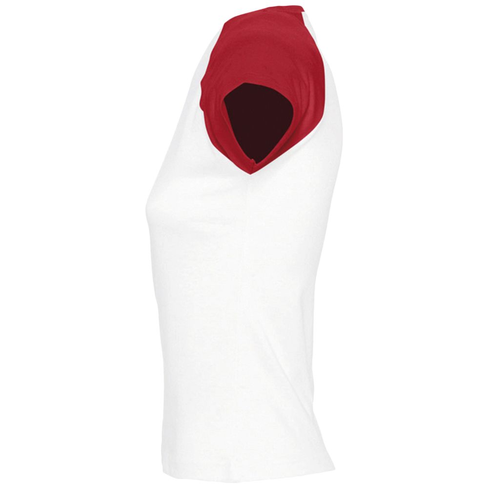 Футболка женская Milky 150, белая с красным / Миниатюра WWW (1000)