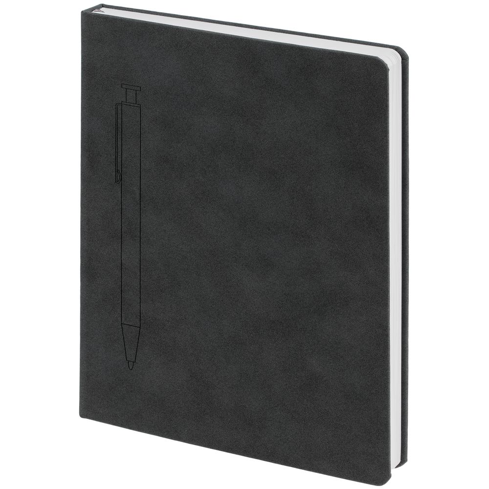 Ежедневник Magnet Chrome с ручкой, серый с белым / Миниатюра WWW (1000)