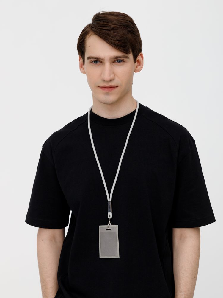 Шнурок для бейджа Tube Metal, серый / Миниатюра WWW (1000)