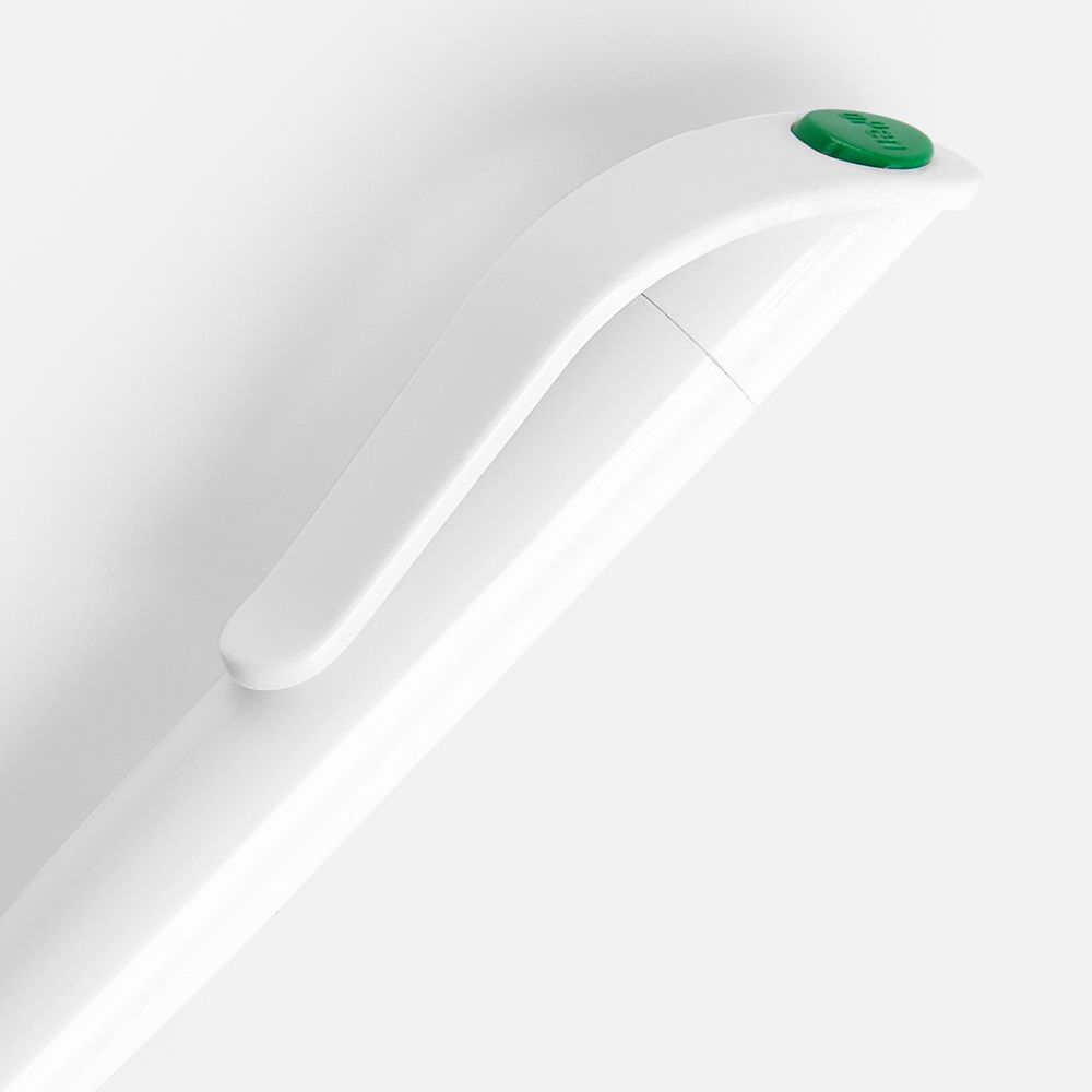 Ручка шариковая Grip, белая с зеленым / Миниатюра WWW (1000)
