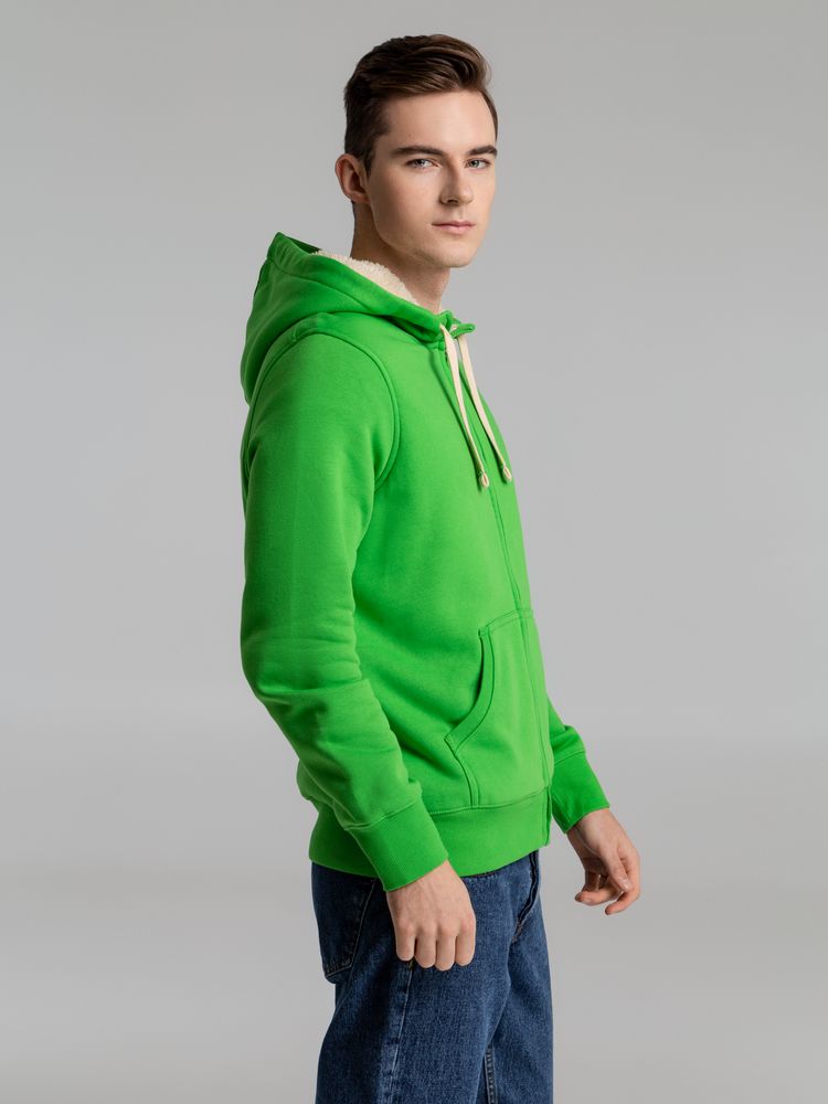 Толстовка унисекс на молнии Sherpa 280, ярко-зеленая / Миниатюра WWW (1000)