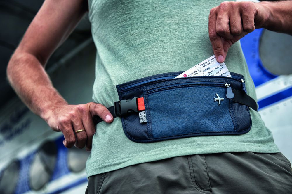 Поясная сумка для документов Money Belt, серая / Миниатюра WWW (1000)