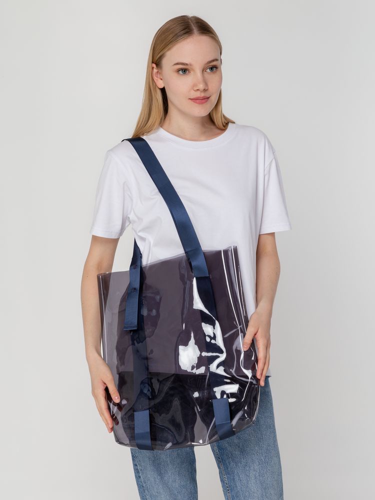 Шоппер Clear Fest, прозрачный серый с синими ручками / Миниатюра WWW (1000)