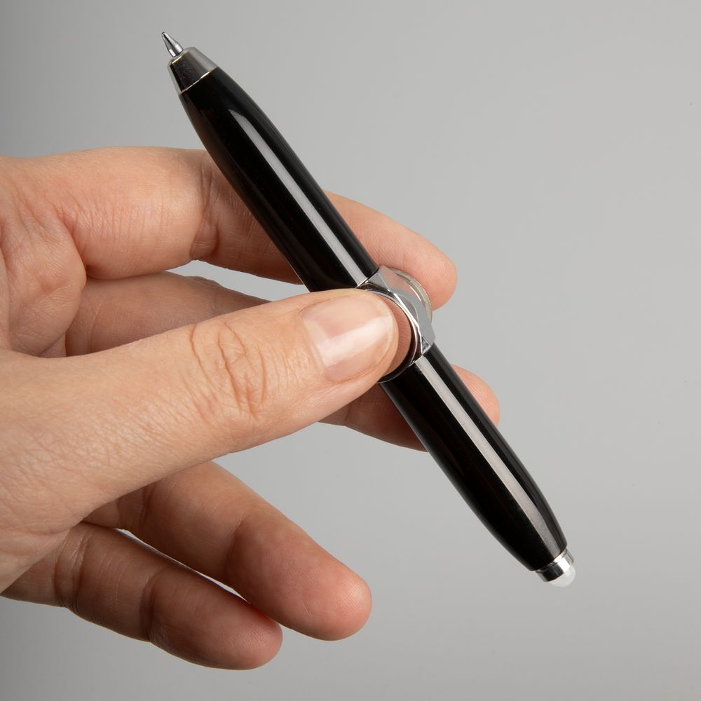 Ручка-спиннер Flipen с фонариком, черная / Миниатюра имиджевого (1000)